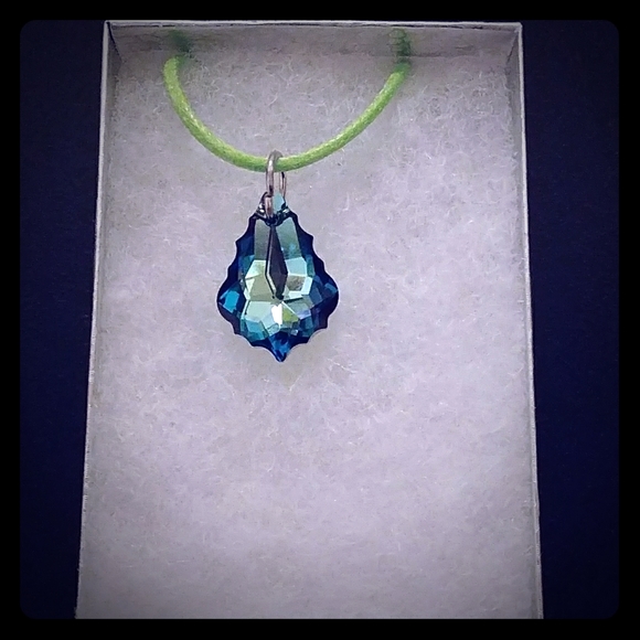 Jewelry - Marine Blue Crystal Pear Necklace